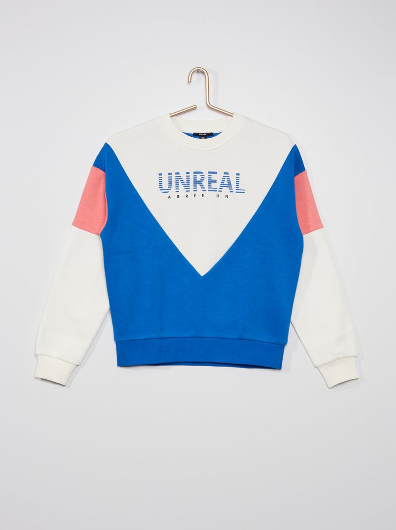 Sudadera oversize colorblock AZUL - Kiabi