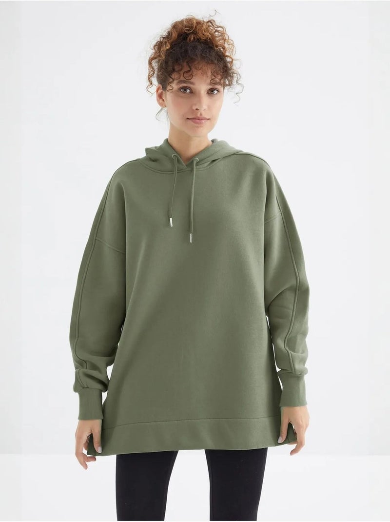 Sudadera oversize con bolsillo tommy Caqui - Kiabi