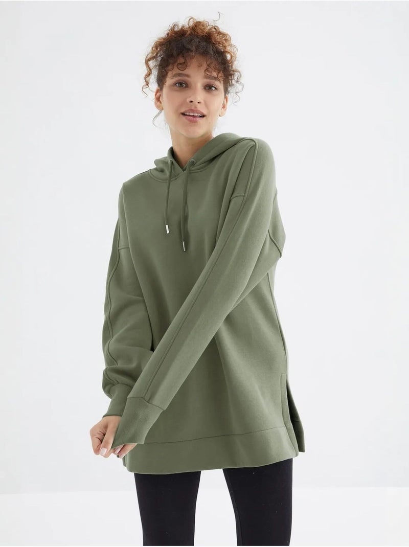 Sudadera oversize con bolsillo tommy Caqui - Kiabi