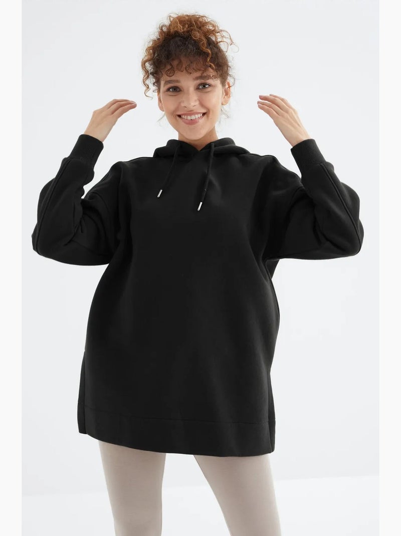 Sudadera oversize con bolsillo tommy Negro - Kiabi