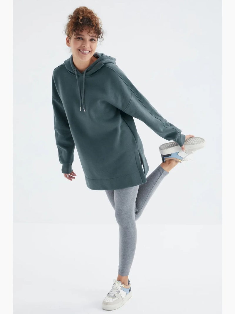 Sudadera oversize con bolsillo tommy Verde botella - Kiabi