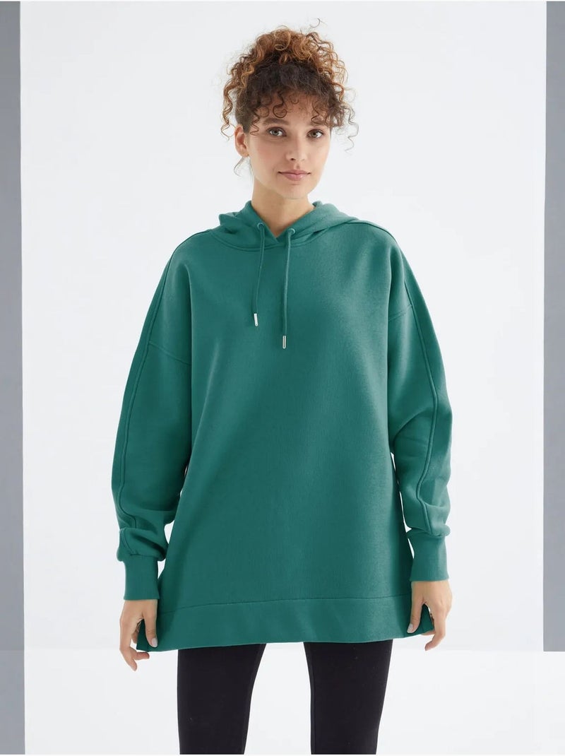 Sudadera oversize con bolsillo tommy Verde esmeralda - Kiabi