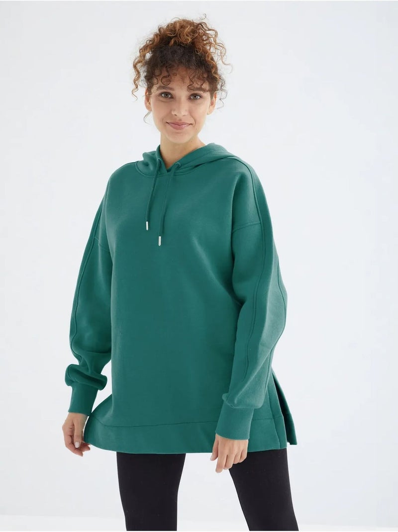 Sudadera oversize con bolsillo tommy Verde esmeralda - Kiabi