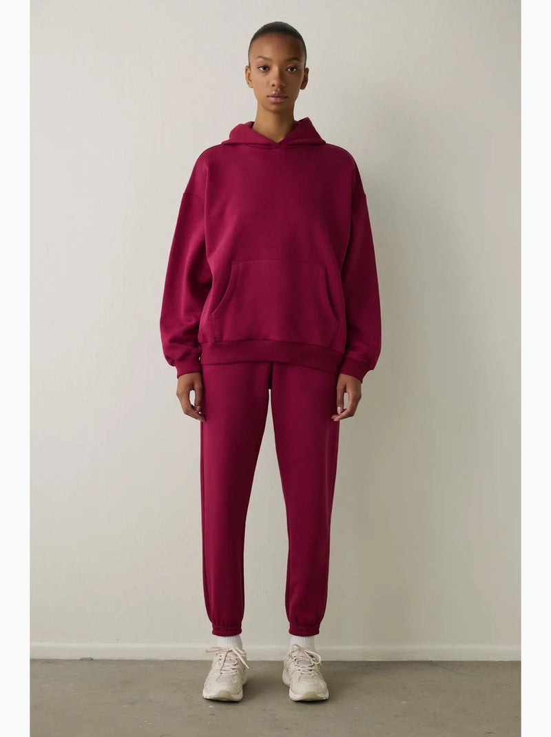 Sudadera oversize con capucha penti Rojo burdeos - Kiabi