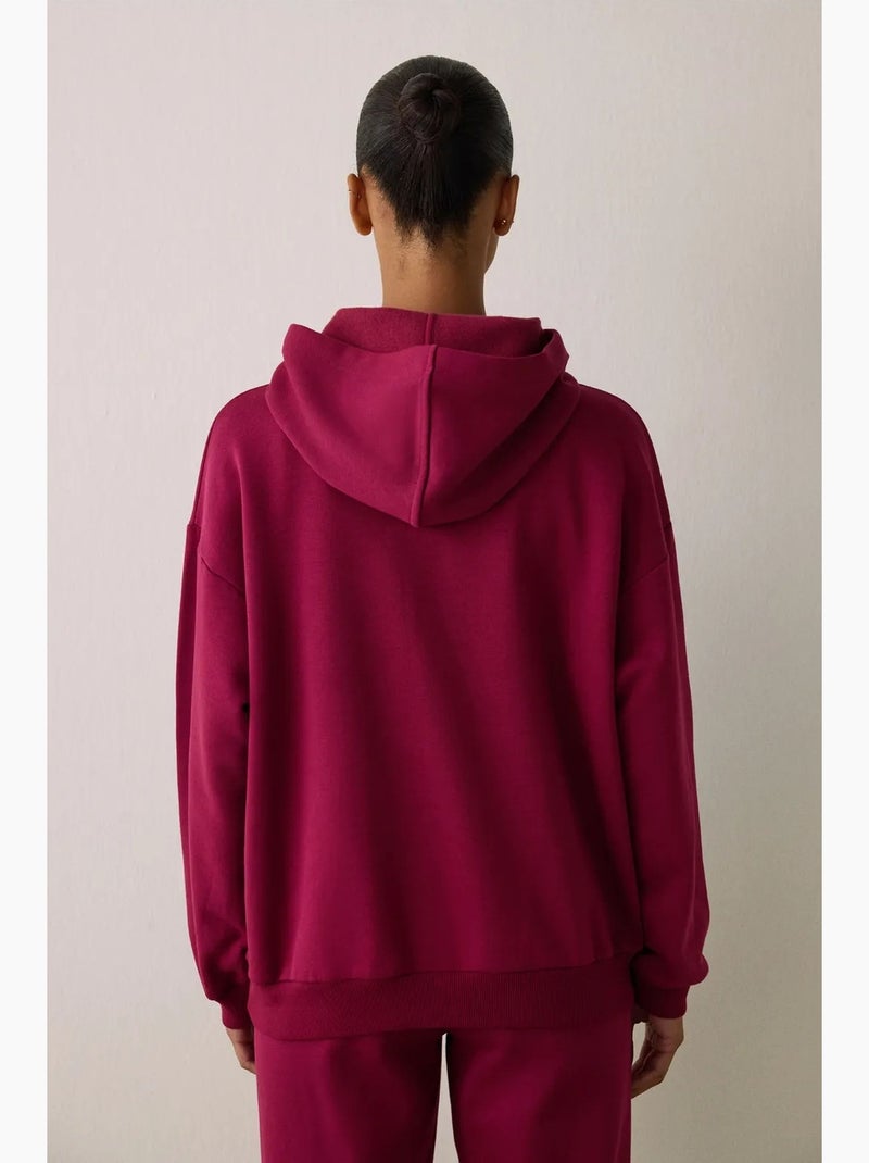 Sudadera oversize con capucha penti Rojo burdeos - Kiabi