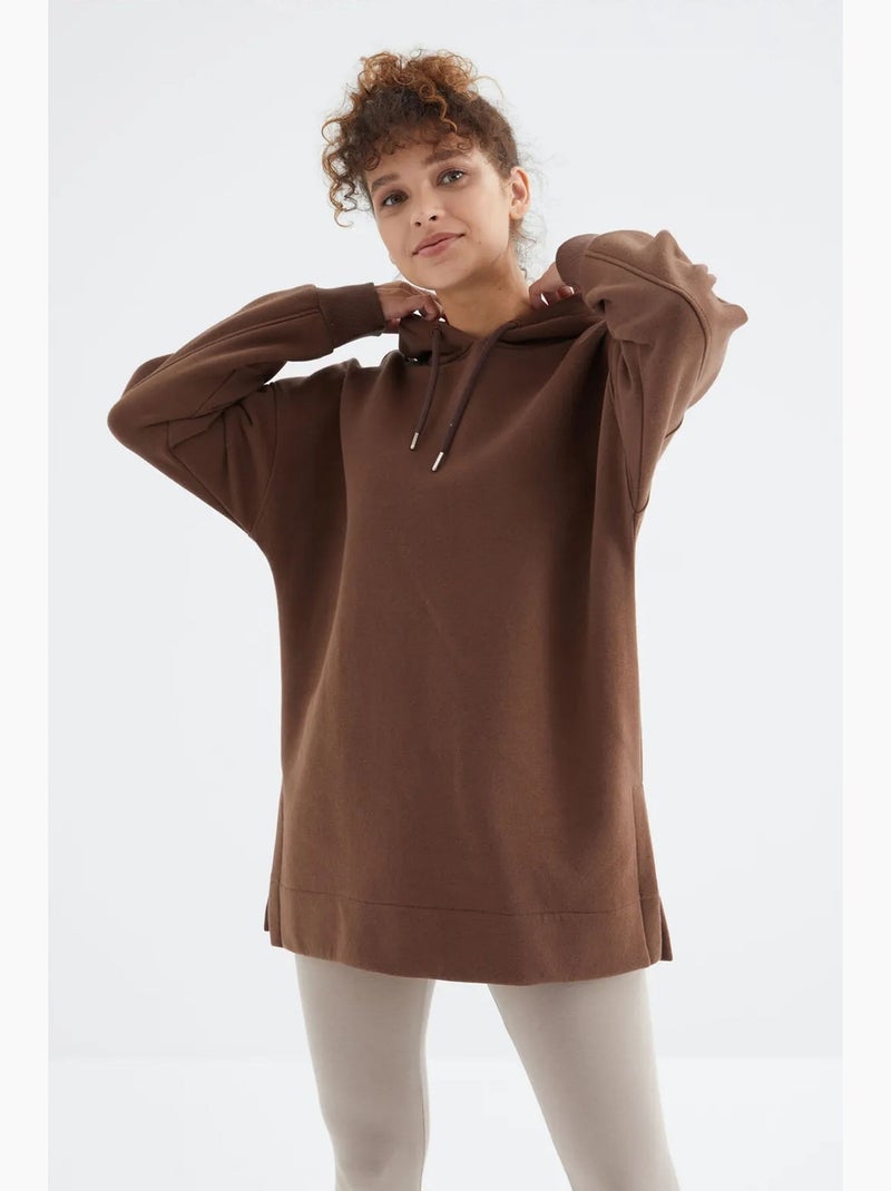 Sudadera oversize con capucha y bolsillo tommy Marrón - Kiabi