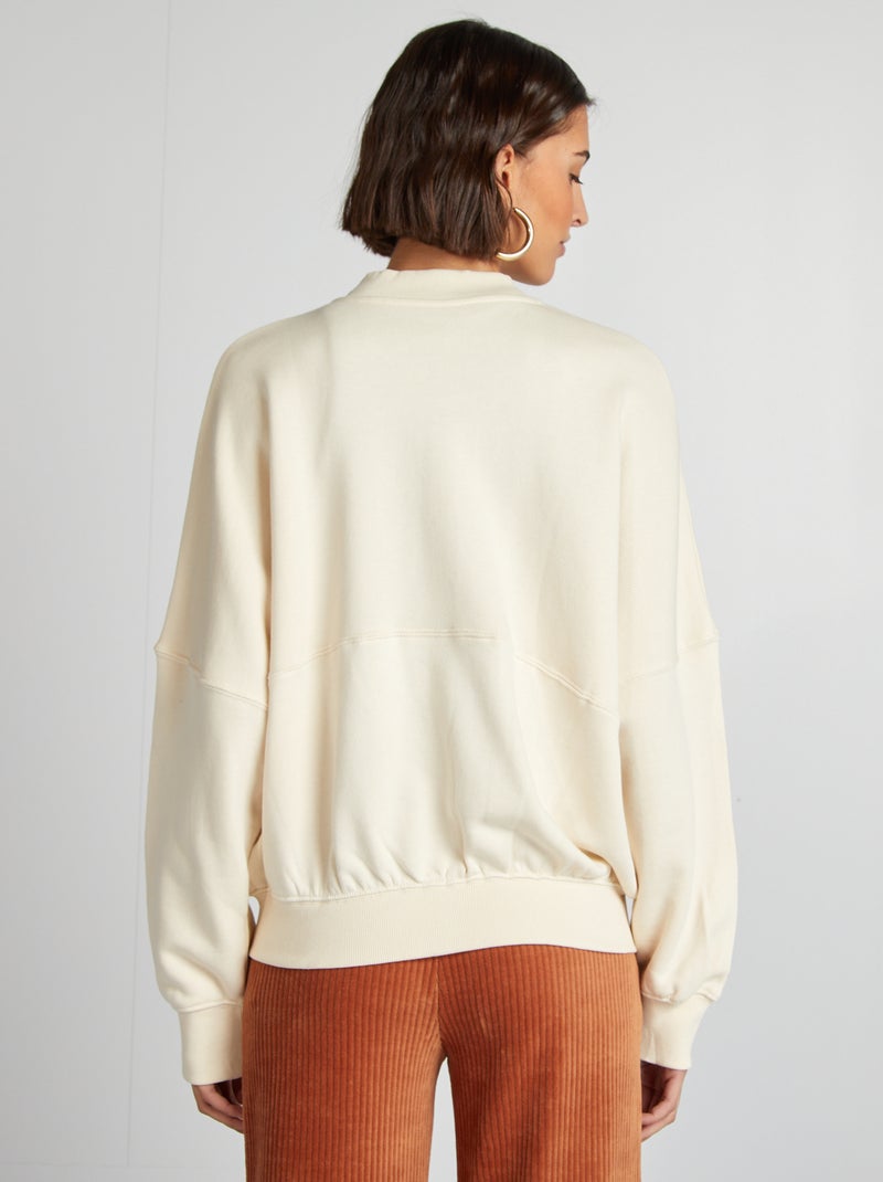 Sudadera oversize con cremallera BLANCO - Kiabi