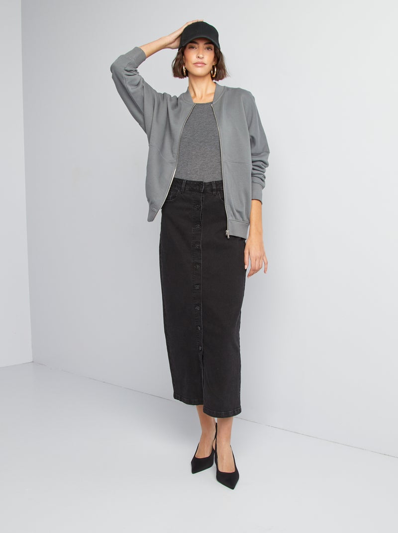 Sudadera oversize con cremallera GRIS - Kiabi