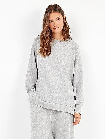 Sudadera oversize con cremalleras en tejido double soft touch
