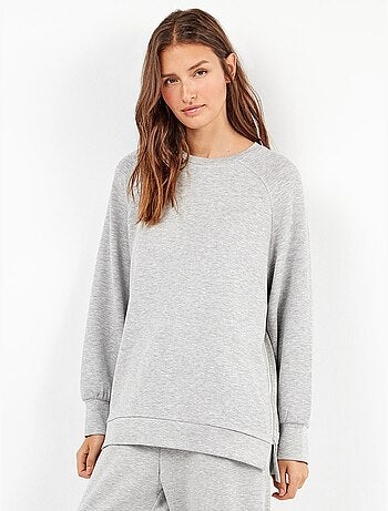 Sudadera oversize con cremalleras en tejido double soft touch