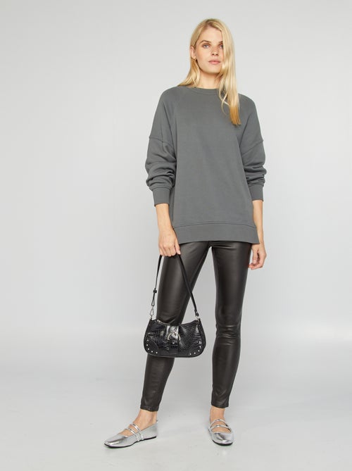 Sudadera oversize con cuello redondo - Kiabi