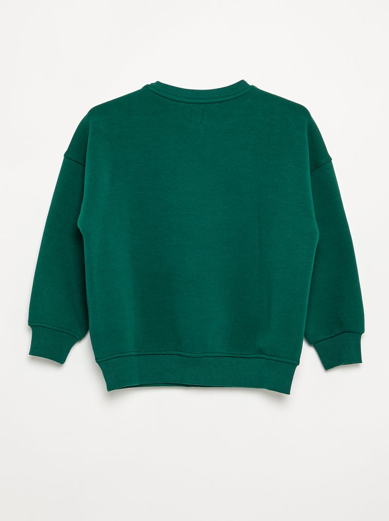 Sudadera oversize con múltiples parches Verde oscuro - Kiabi