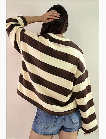 Sudadera oversize de algodón 100% a rayas hiccup