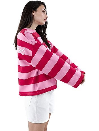 Sudadera oversize de algodón 100% a rayas hiccup