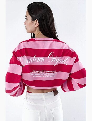 Sudadera oversize de algodón 100% a rayas hiccup