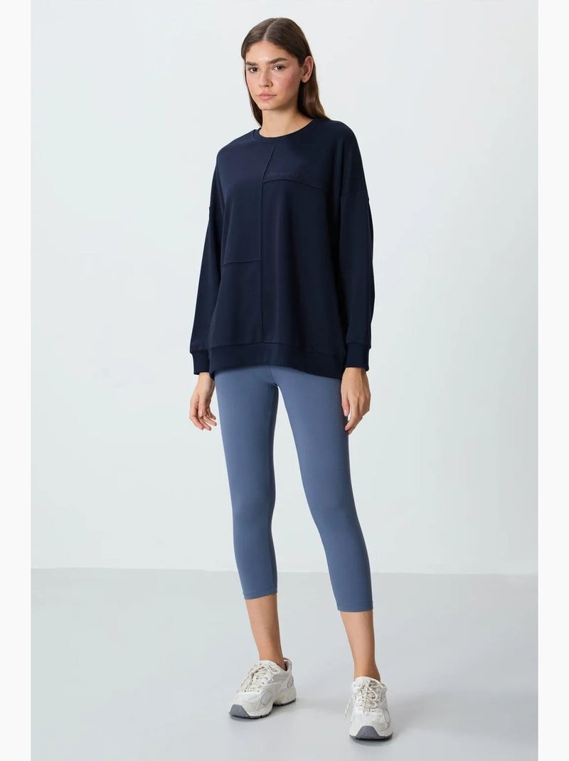Sudadera oversize de cuello redondo tommy Azul marino - Kiabi