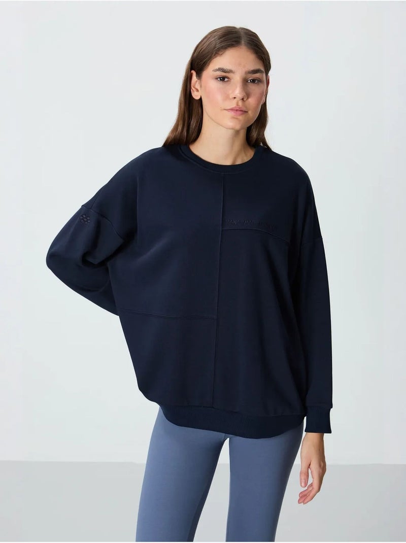 Sudadera oversize de cuello redondo tommy Azul marino - Kiabi