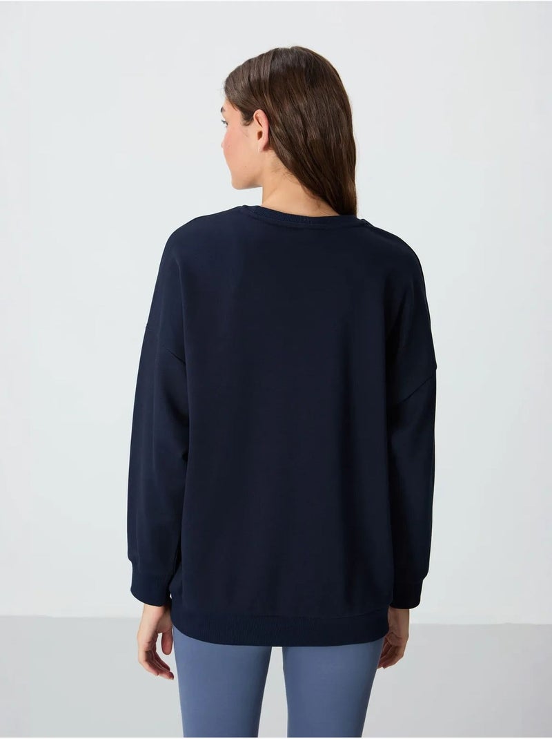 Sudadera oversize de cuello redondo tommy Azul marino - Kiabi