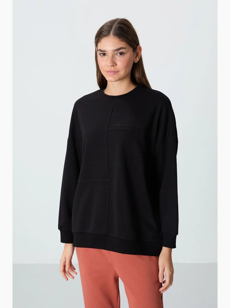 Sudadera oversize de cuello redondo tommy Negro - Kiabi