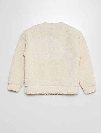 Sudadera oversize de efecto borreguito