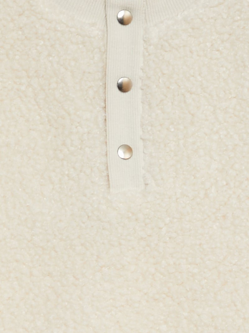 Sudadera oversize de efecto borreguito BLANCO - Kiabi