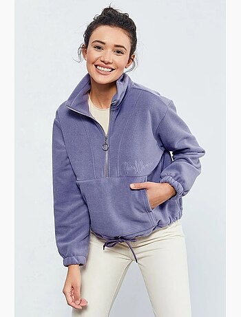 Sudadera oversize de felpa con media cremallera tommy