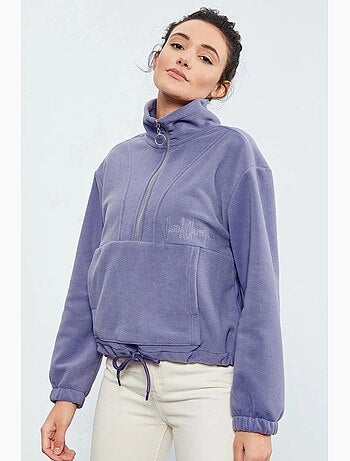 Sudadera oversize de felpa con media cremallera tommy
