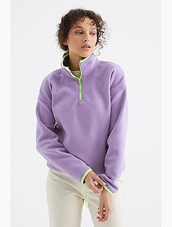 Sudadera oversize de felpa con media cremallera tommy