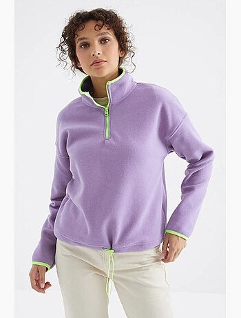 Sudadera oversize de felpa con media cremallera tommy