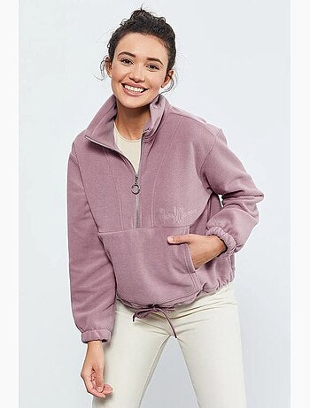 Sudadera oversize de felpa con media cremallera tommy