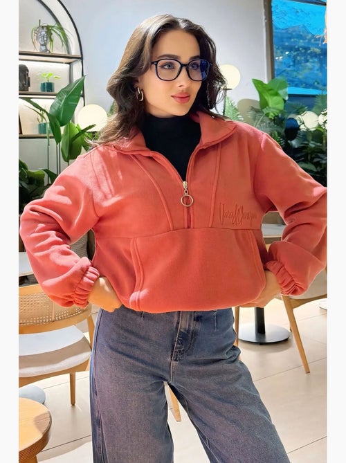 Sudadera oversize de felpa con media cremallera tommy - Kiabi Sudadera oversize de felpa con media cremallera tommy - Kiabi