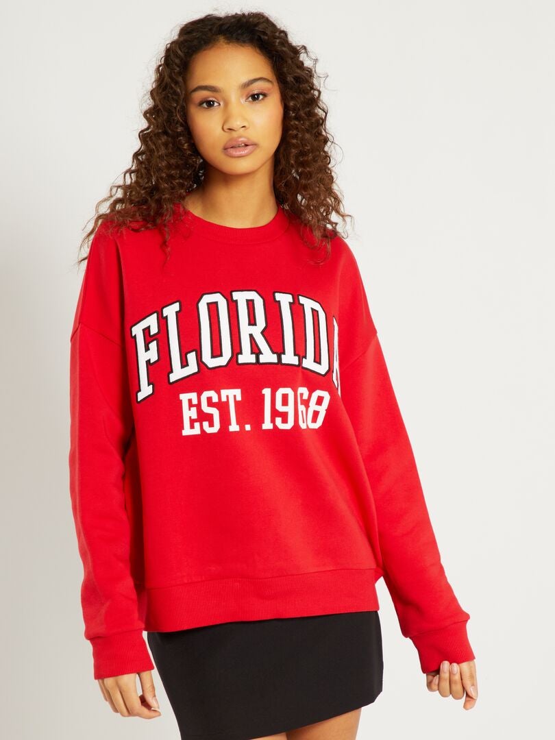 Sudadera oversize de felpa ROJO - Kiabi