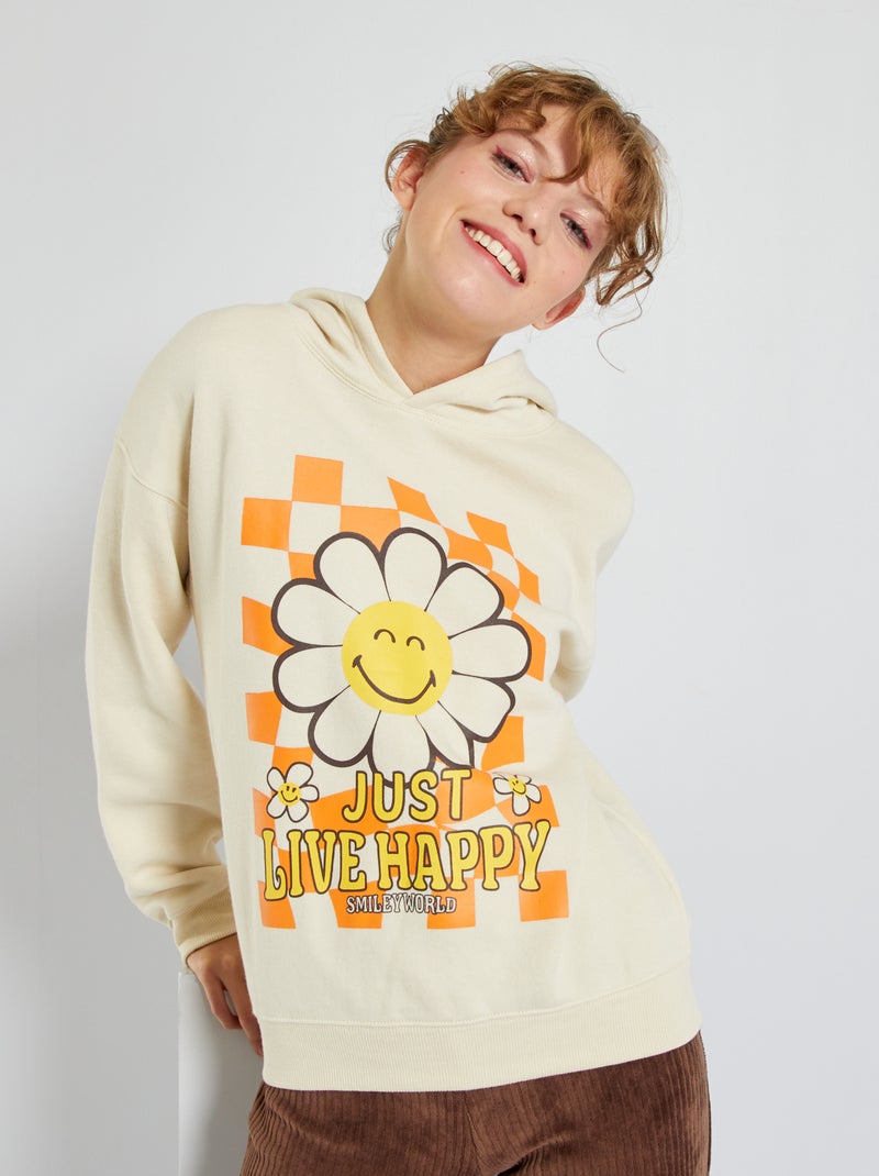 Sudadera oversize de felpa 'Smileyworld' MARRON - Kiabi