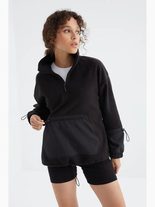 Sudadera oversize de peluche con media cremallera tommy - Kiabi Sudadera oversize de peluche con media cremallera tommy - Kiabi