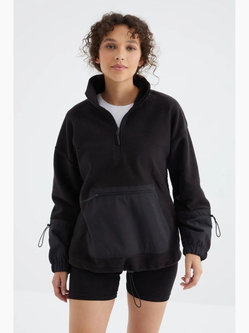 Sudadera oversize de peluche con media cremallera tommy - Kiabi Sudadera oversize de peluche con media cremallera tommy - Kiabi