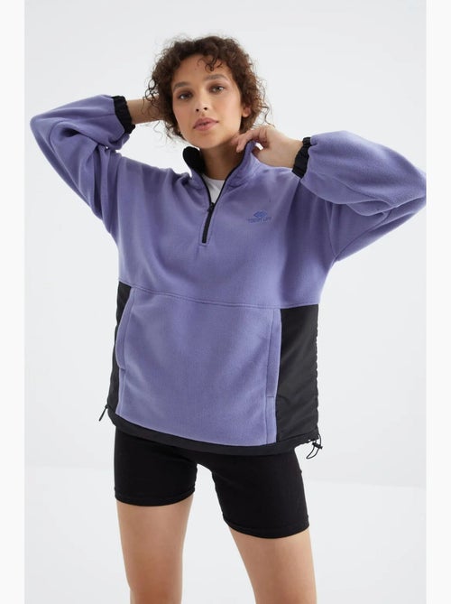Sudadera oversize de plush con media cremallera tommy - Kiabi Sudadera oversize de plush con media cremallera tommy - Kiabi