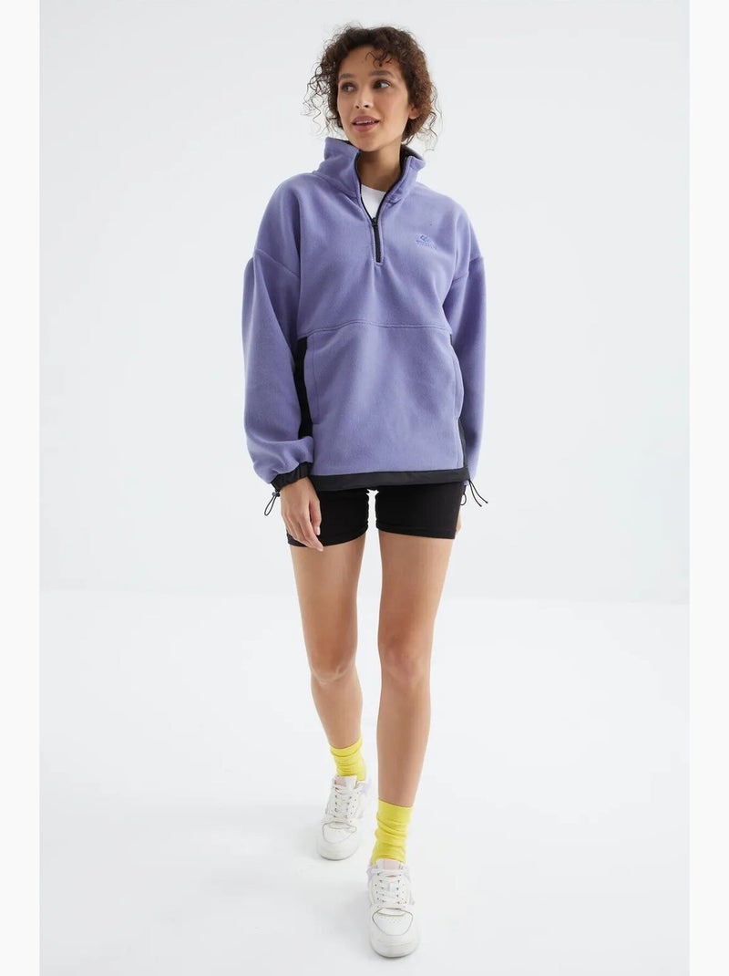 Sudadera oversize de plush con media cremallera tommy Azul lavanda - Kiabi