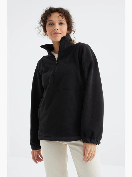 Sudadera oversize de plush con media cremallera tommy - Kiabi Sudadera oversize de plush con media cremallera tommy - Kiabi