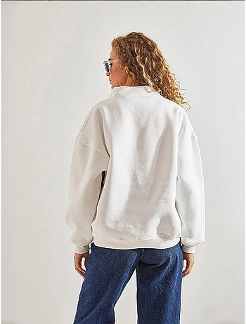 Sudadera oversize estampada con cremallera lucci
