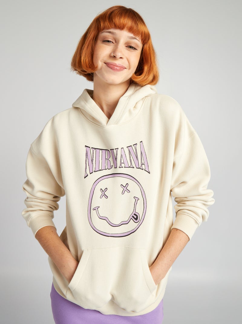 Sudadera oversize 'Nirvana' BLANCO - Kiabi