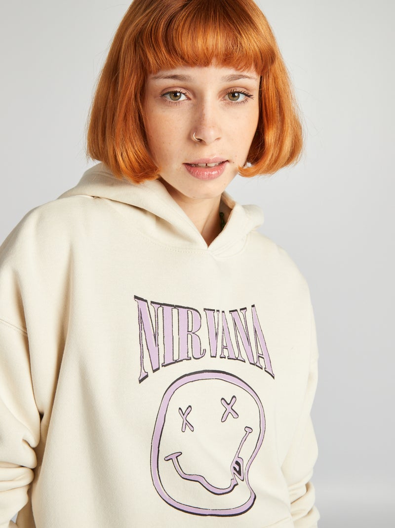Sudadera oversize 'Nirvana' BLANCO - Kiabi