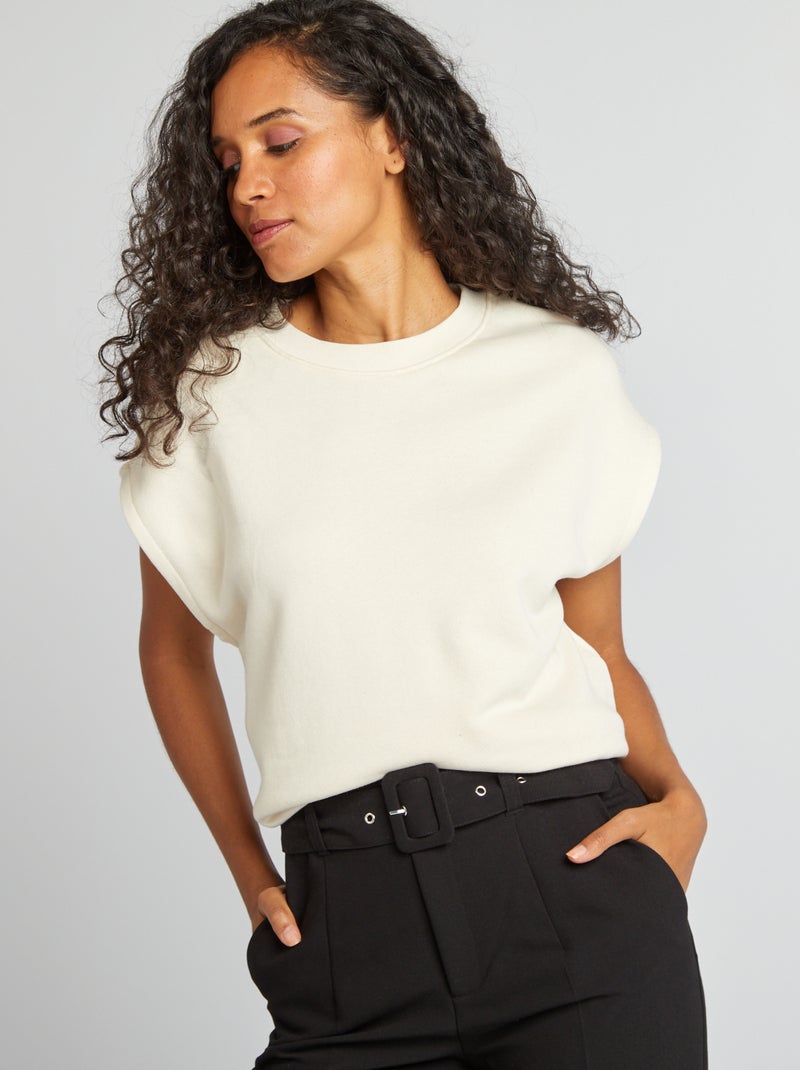 Sudadera oversize sin mangas BLANCO - Kiabi