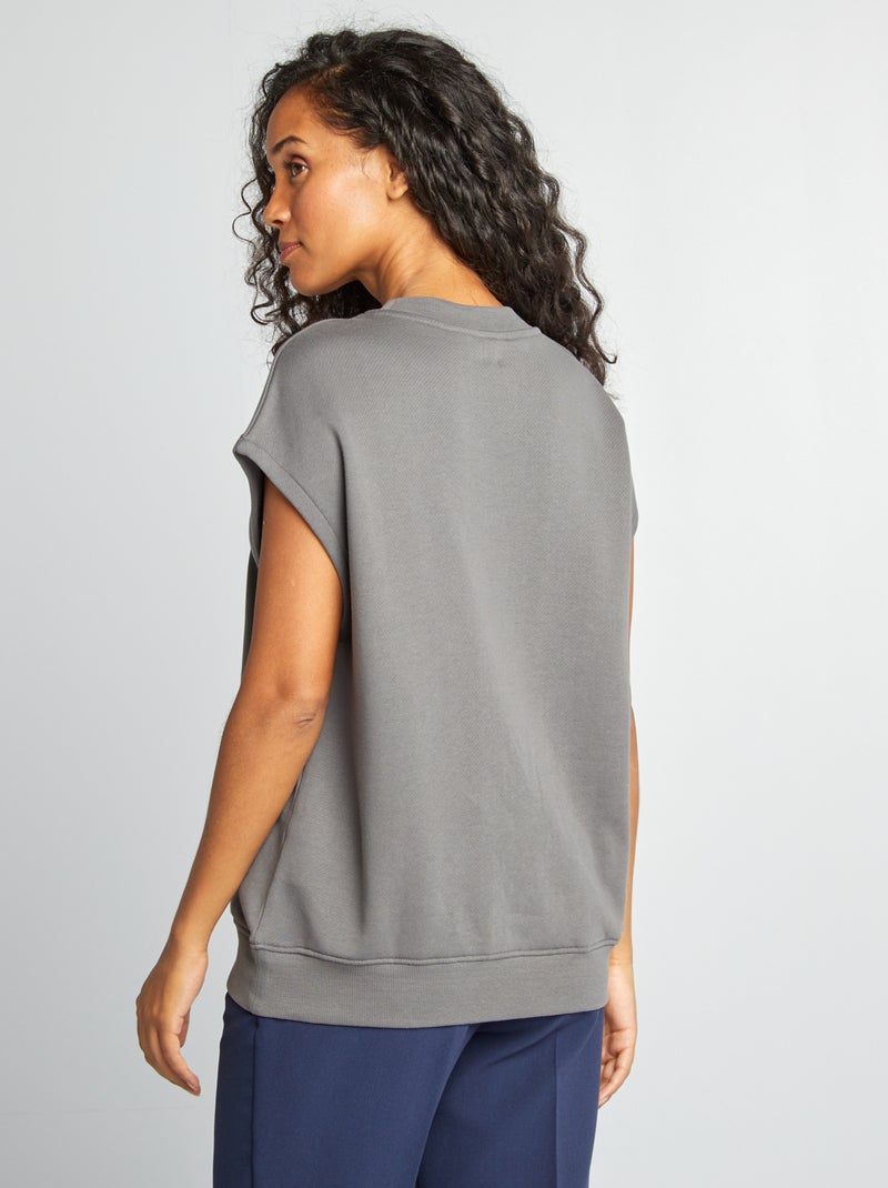 Sudadera oversize sin mangas GRIS - Kiabi