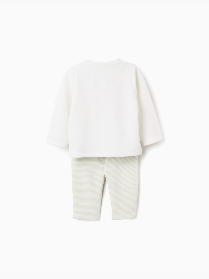 Sudadera + pantalón de terciopelo Blanco - Kiabi