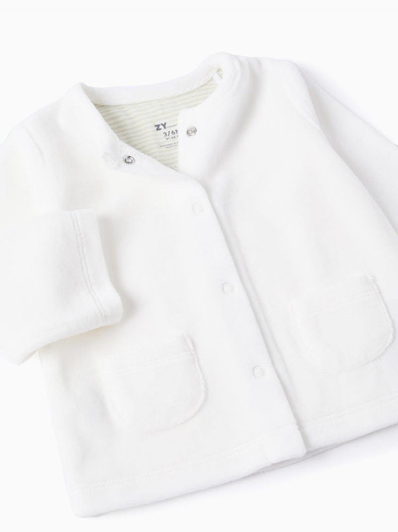 Sudadera + pantalón de terciopelo Blanco - Kiabi
