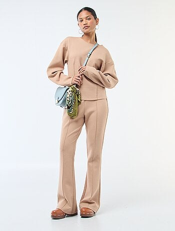 Sudadera peplum con cuello redondo