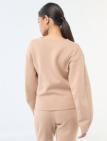 Sudadera peplum con cuello redondo