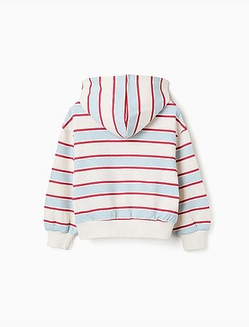 Sudadera perchada a rayas con capucha stitch