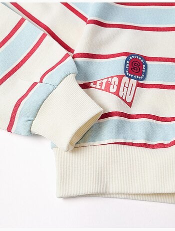 Sudadera perchada a rayas con capucha stitch