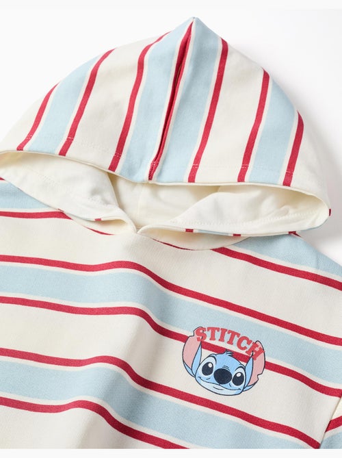 Sudadera perchada a rayas con capucha stitch - Kiabi Sudadera perchada a rayas con capucha stitch - Kiabi